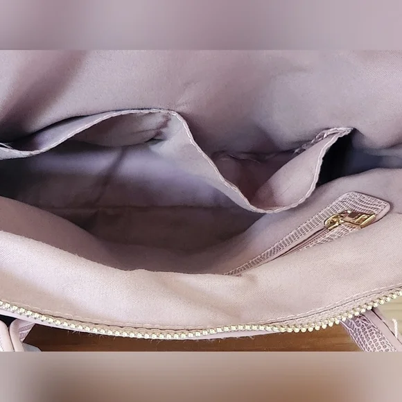 Bebe Fabiola Stamped Lizard Dome Satchel  Pink NEW - Picture 11 of 12